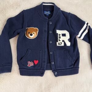 Polo Ralph Lauren kids Polo Bear Cotton V-Neck Cardigan 6X